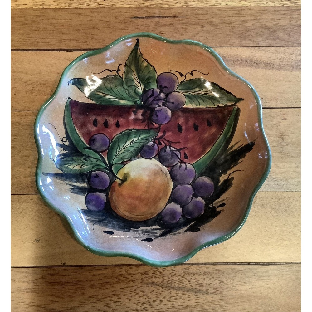 Mexican Collectable Pottery Ceramic Bowl Art Pottery Fruit Design